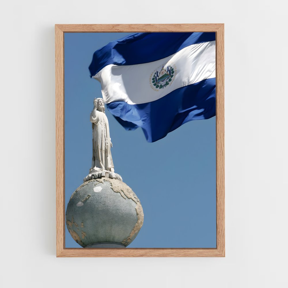ap-el salvador flag-2 cadre Bois clair