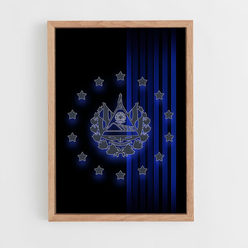 ap-el salvador flag-3 cadre Bois clair