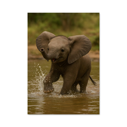 Poster Éléphant Aqua