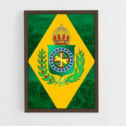ap-empire of brazil flag-3 cadre Bois foncé