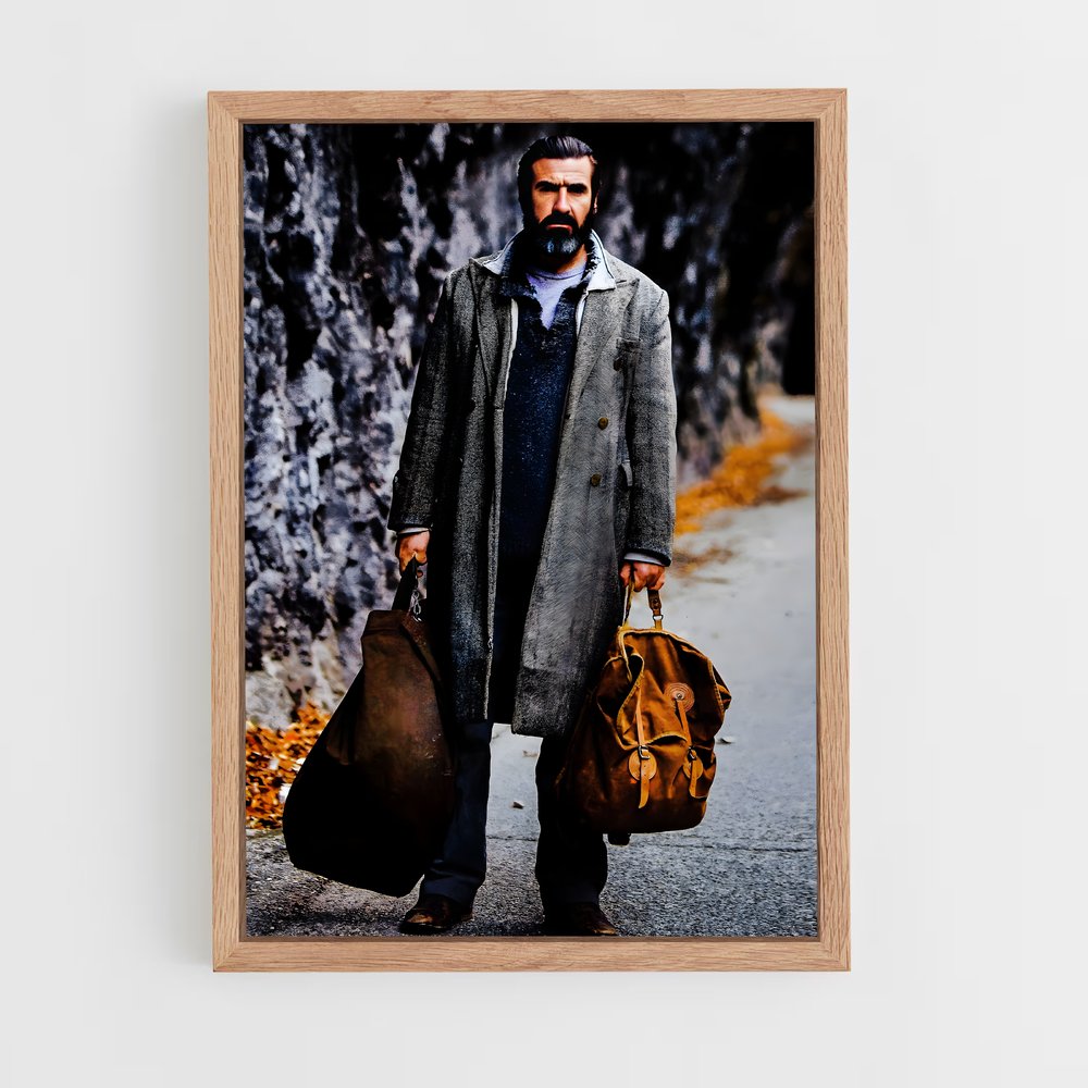 ap-eric cantona-2 cadre Bois clair