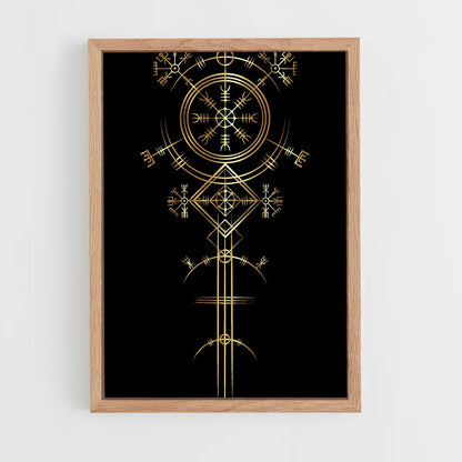 ap-esoteric symbols-5 cadre Bois clair