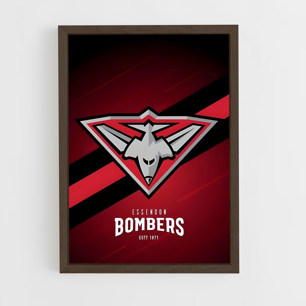 ap-essendon bombers-4 cadre Bois foncé