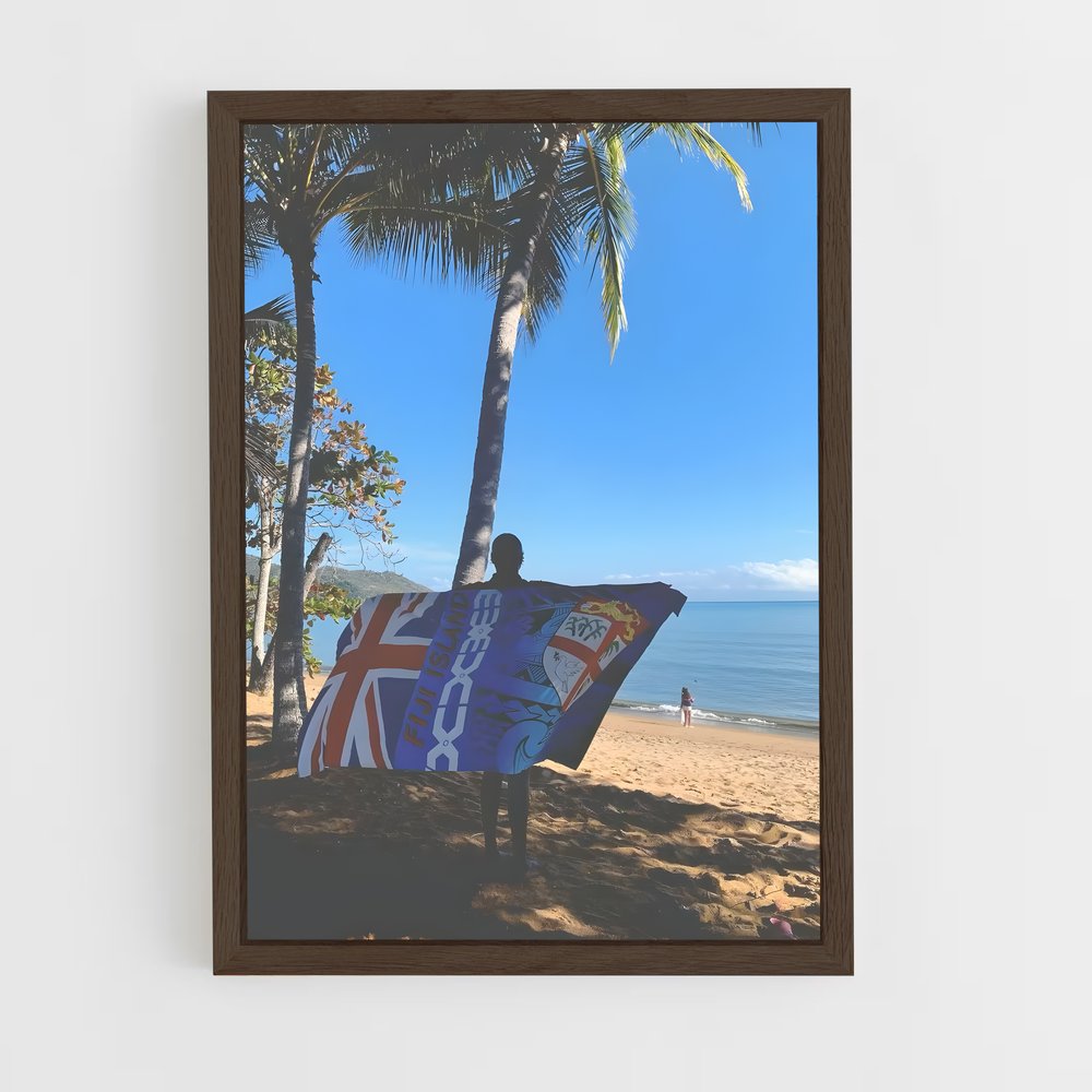 ap-fiji flag-1 cadre Bois foncé