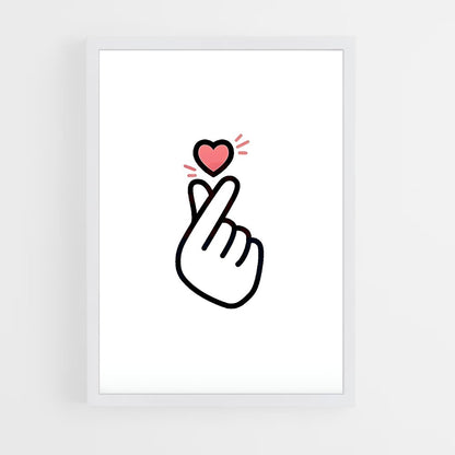 ap-finger heart-3 cadre Blanc