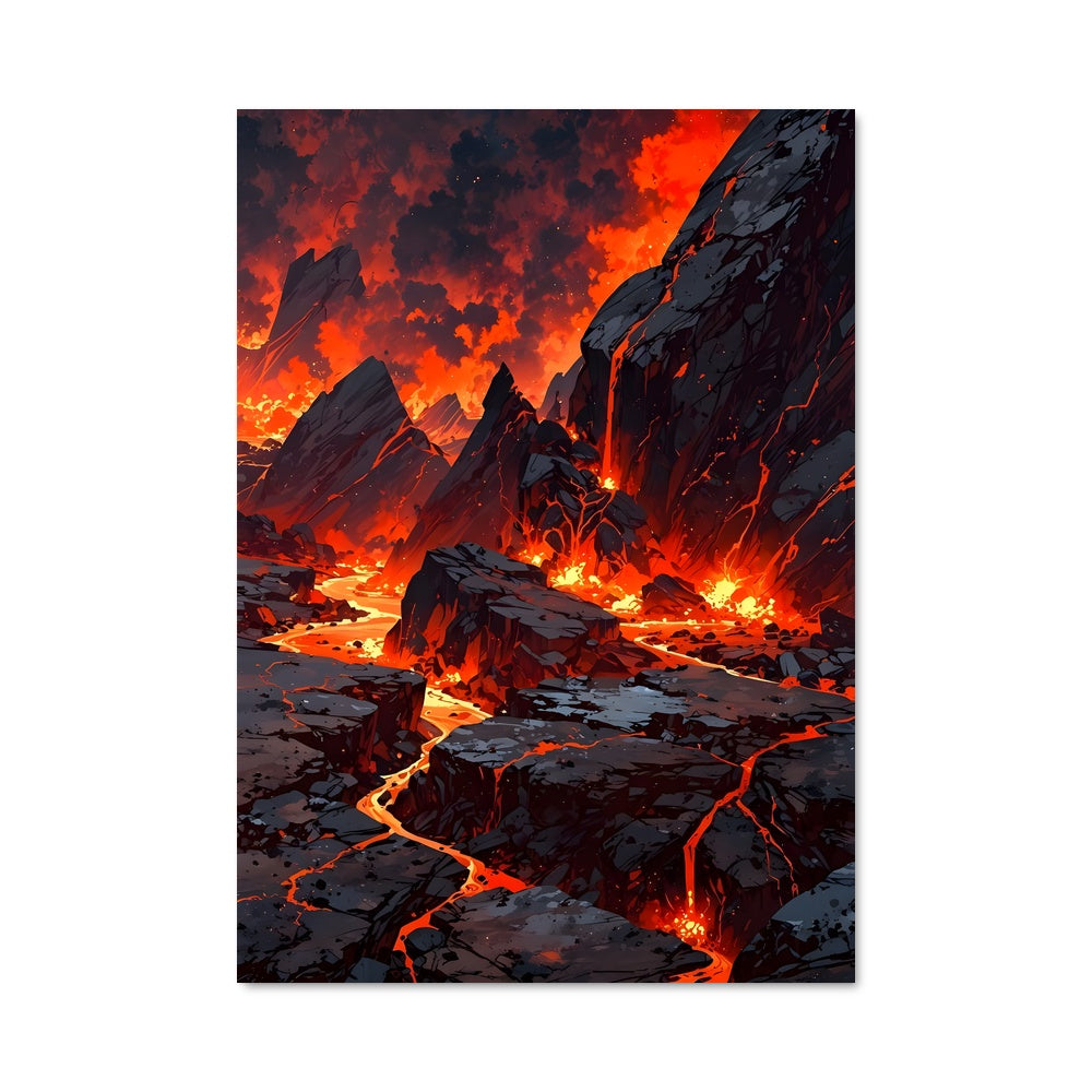 Poster Lave Enflammée