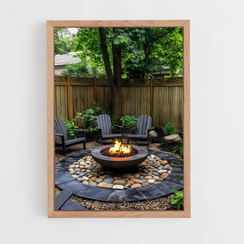 ap-fire pit-7 cadre Bois clair
