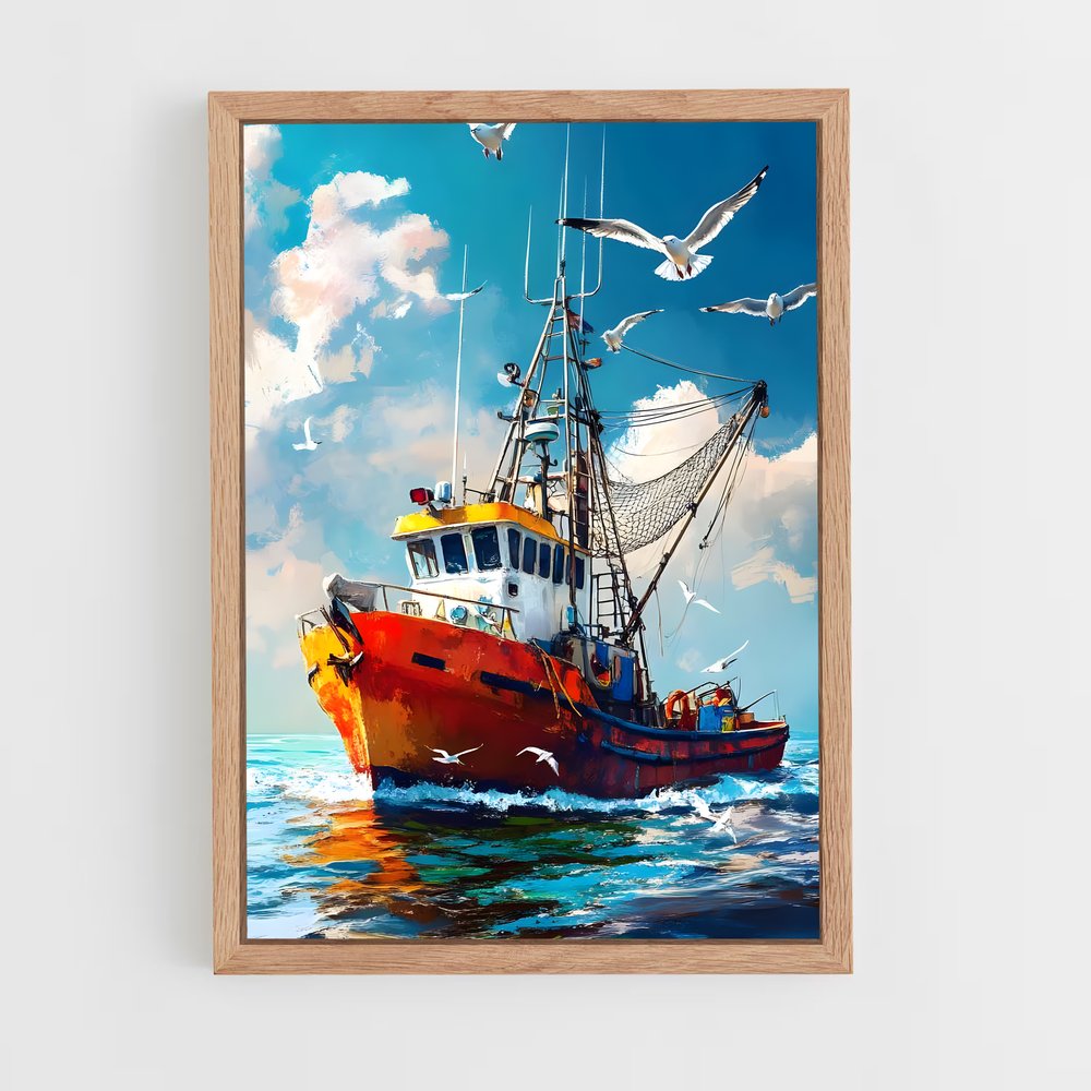 ap-fishing boats-4 cadre Bois clair