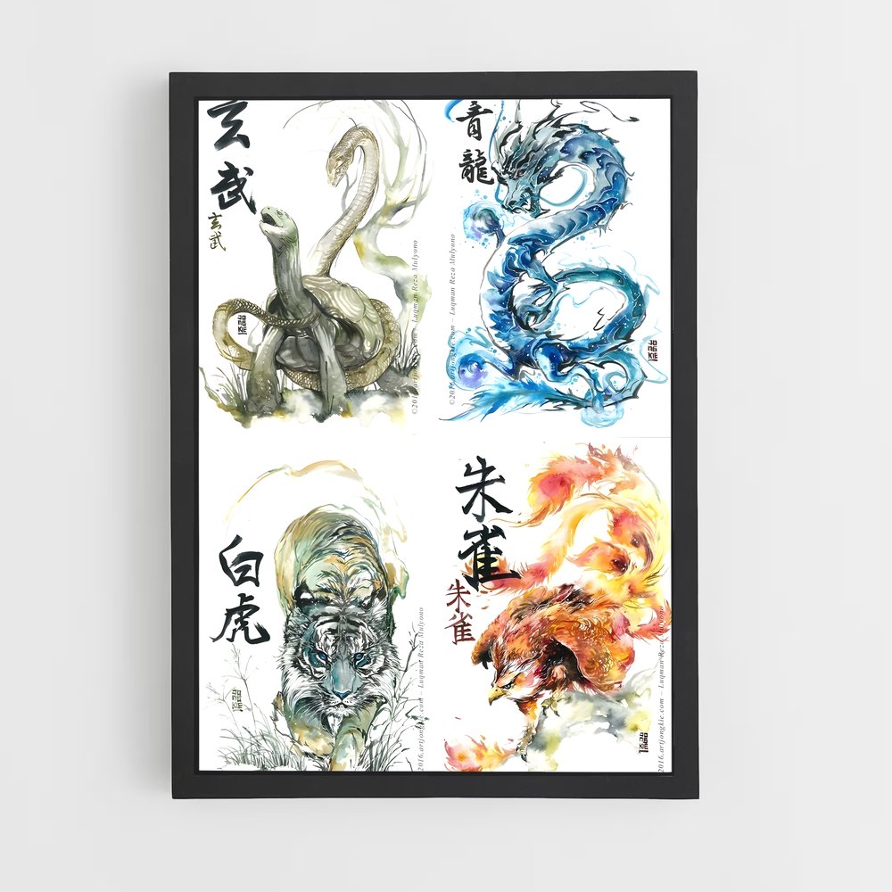 ap-four symbols-1 cadre Noir