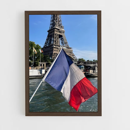 ap-france flag-3 cadre Bois foncé