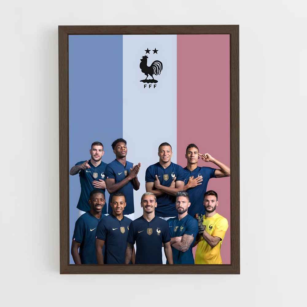 ap-france national football team-5 cadre Bois foncé