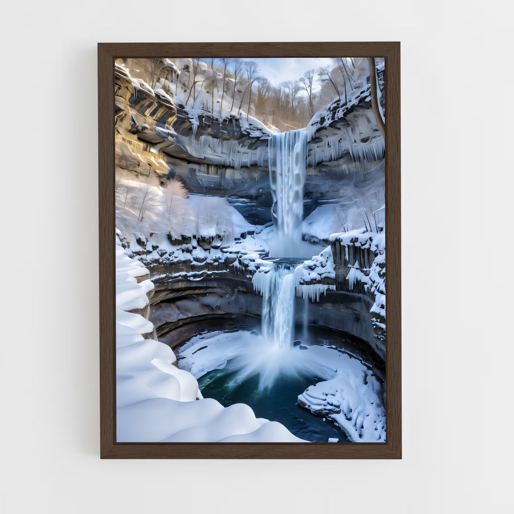 ap-frozen waterfall-6 cadre Bois foncé