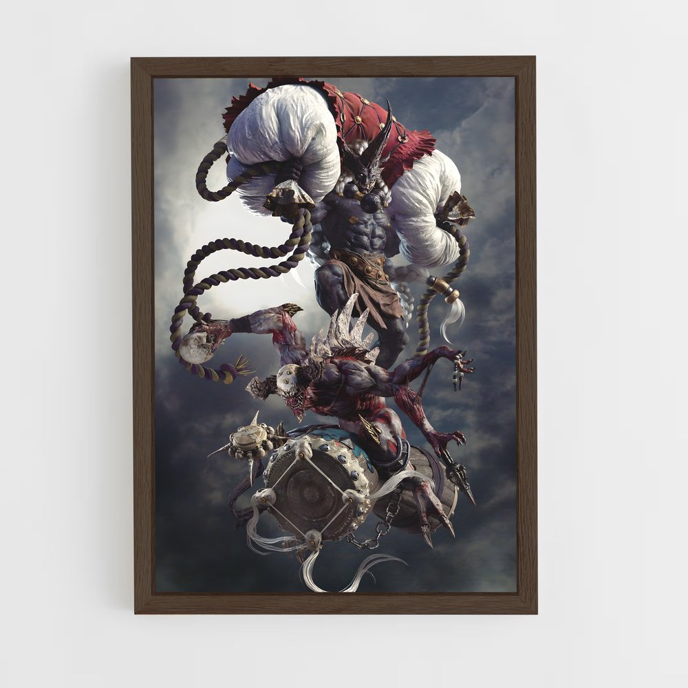 ap-fujin-4 cadre Bois foncé
