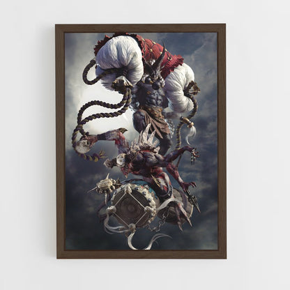 ap-fujin-4 cadre Bois foncé