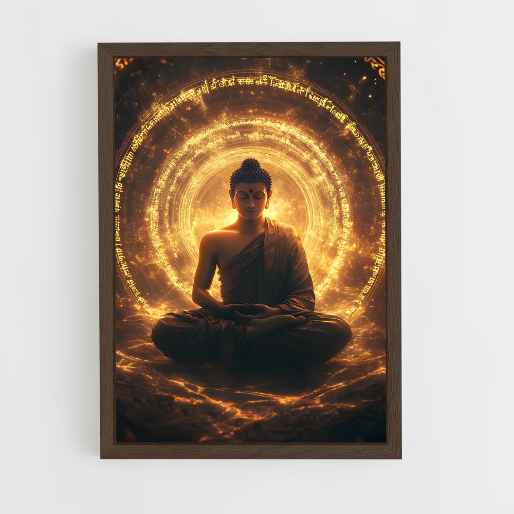 ap-gautama buddha-5 cadre Bois foncé