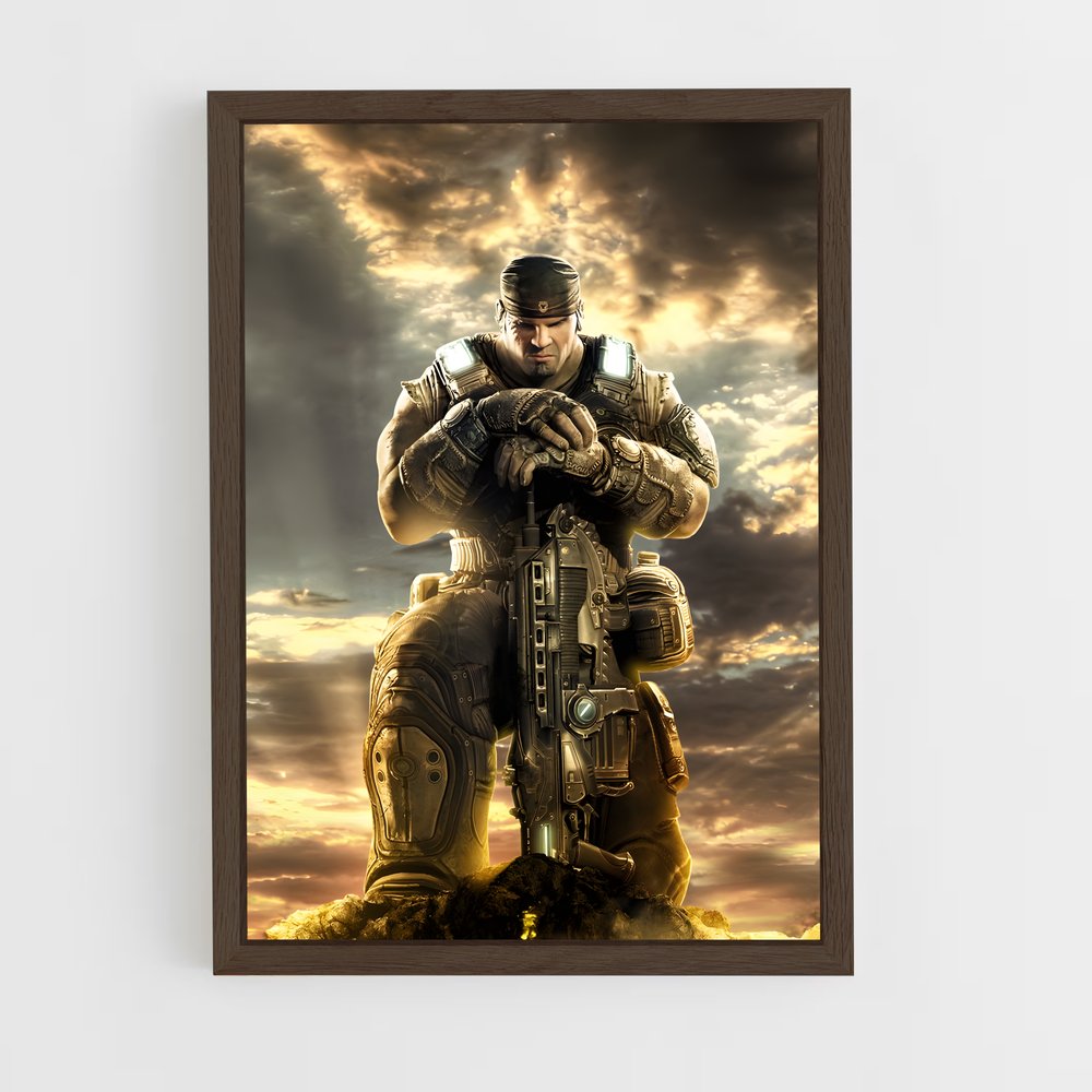 ap-gears of war-3 cadre Bois foncé