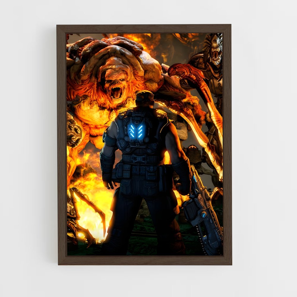 ap-gears of war-7 cadre Bois foncé