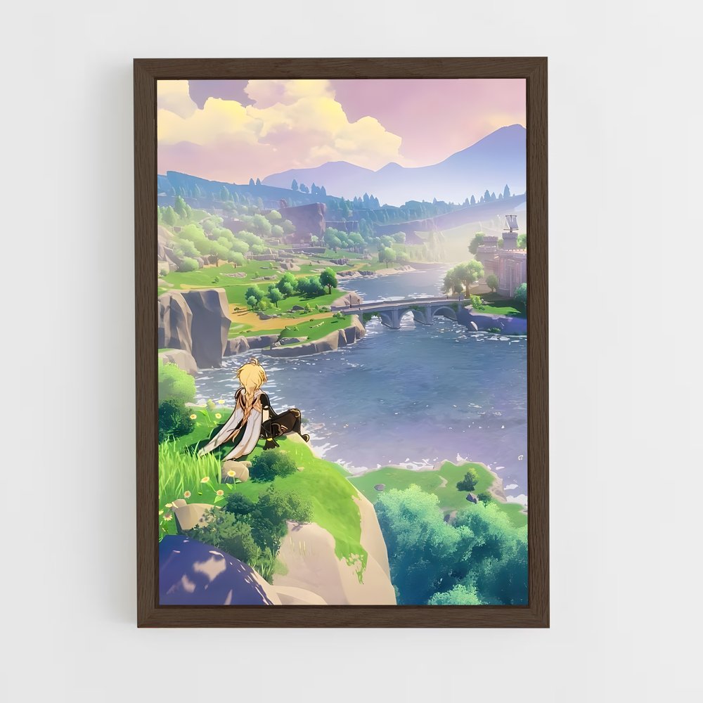 ap-genshin impact-2 cadre Bois foncé