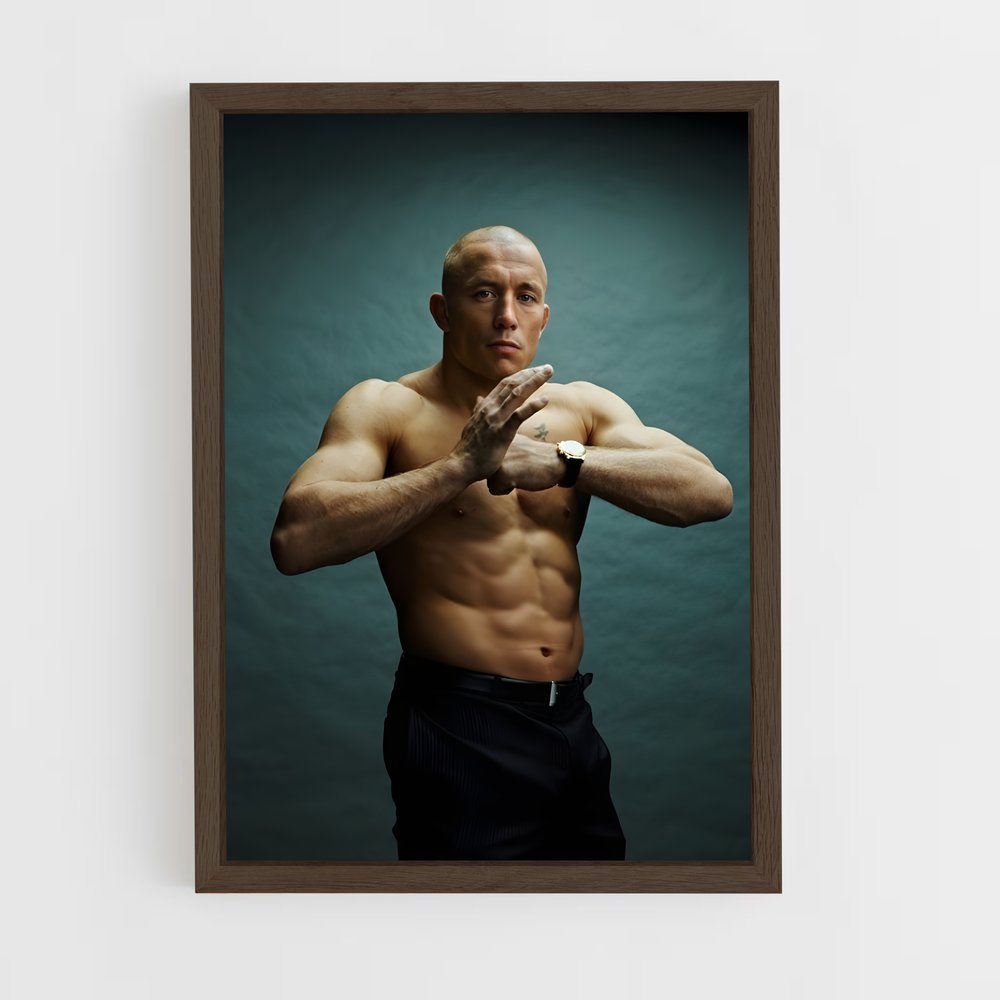 ap-georges st-pierre-7 cadre Bois foncé