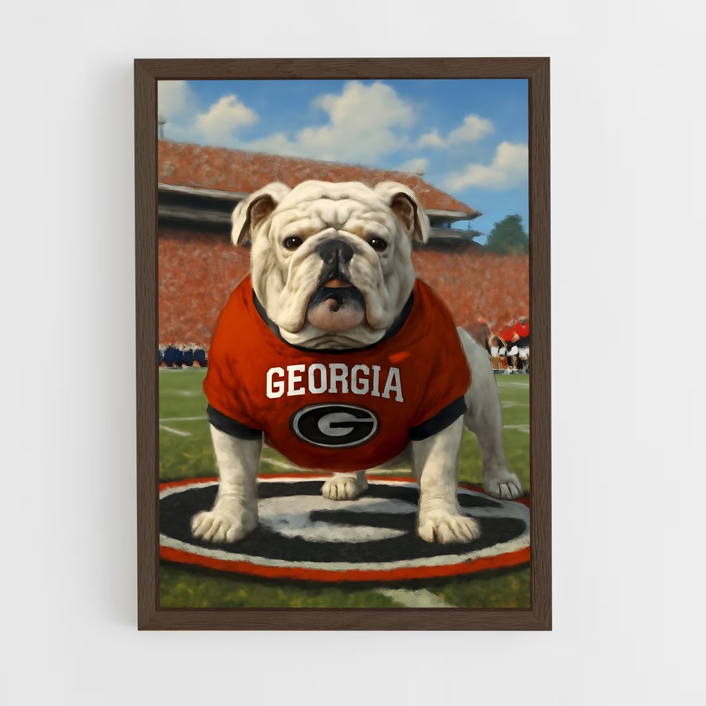 ap-georgia bulldogs-9 cadre Bois foncé