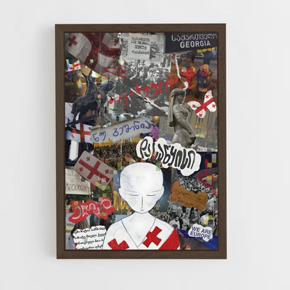 ap-georgia flag-3 cadre Bois foncé