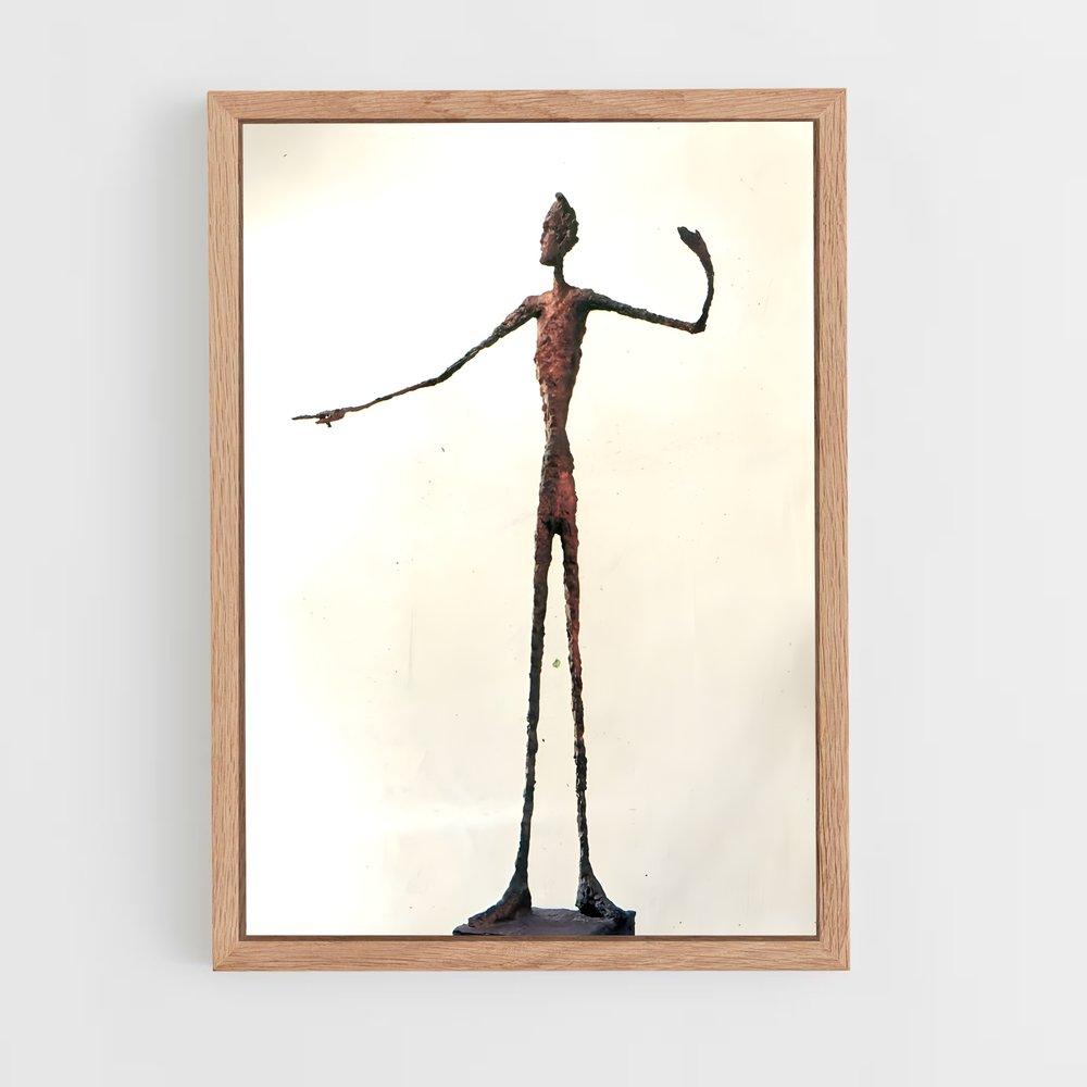 ap-giacometti pointing man-1 cadre Bois clair