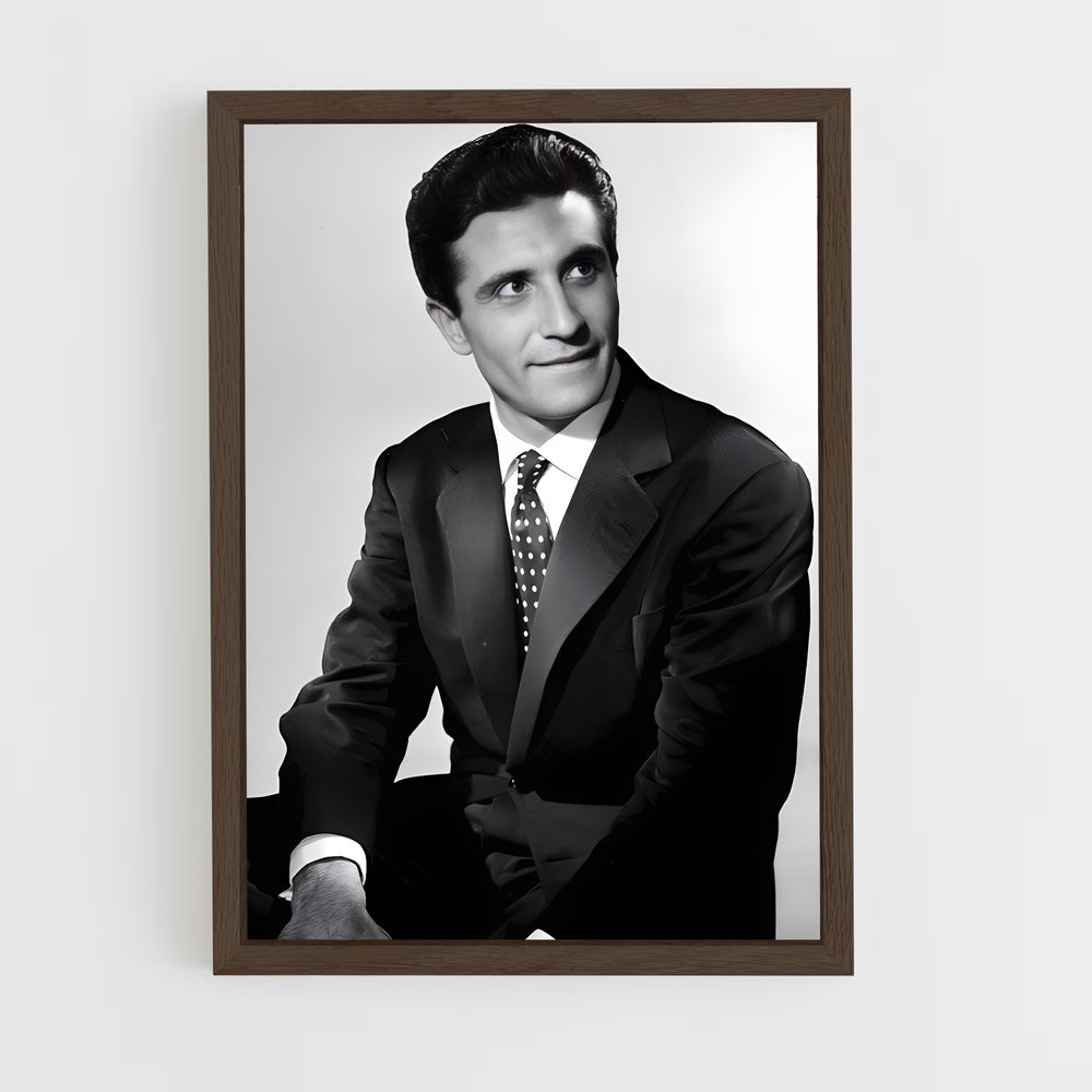 ap-gilbert becaud-2 cadre Bois foncé
