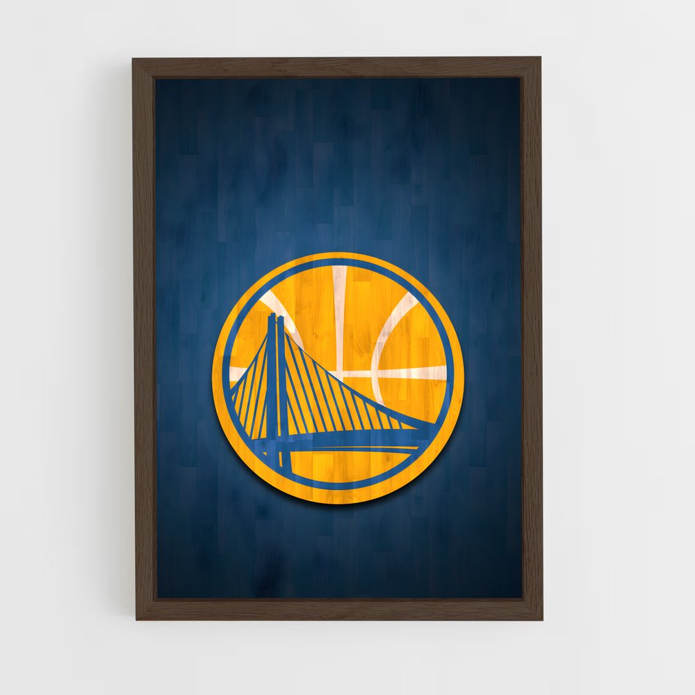 ap-golden state warriors-9 cadre Bois foncé