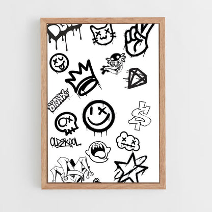 ap-graffiti art-2 cadre Bois clair