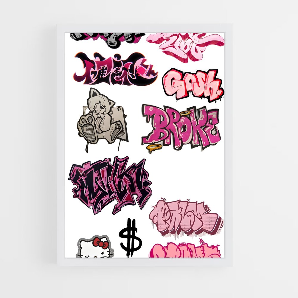 ap-graffiti art-9 cadre Blanc
