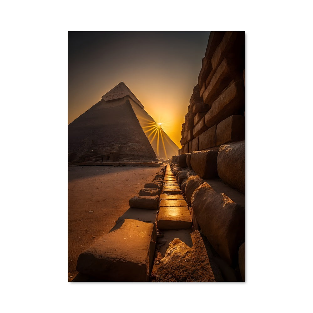 Poster Lever de Soleil sur Gizeh