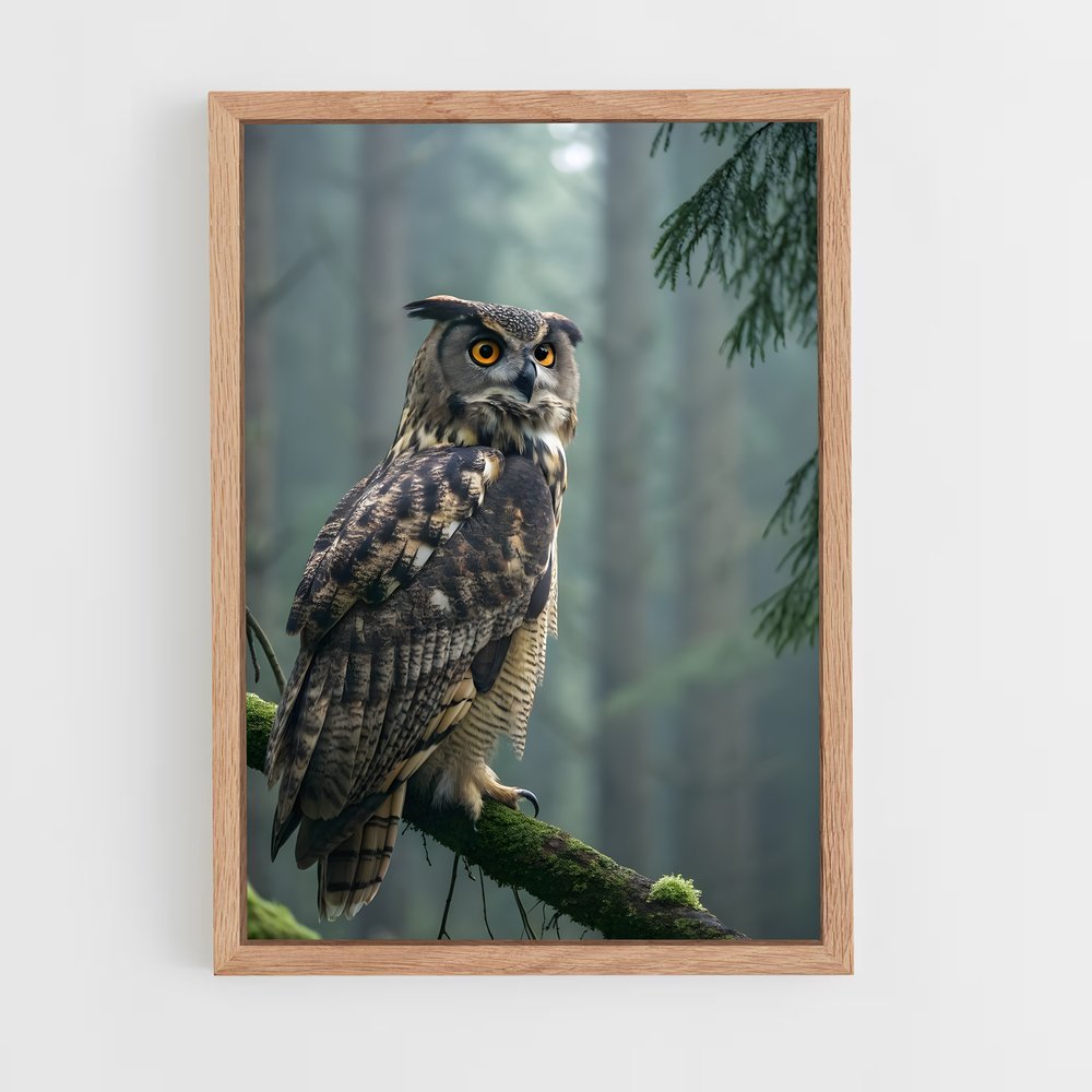 ap-great horned owl-6 cadre Bois clair