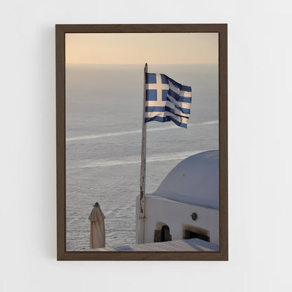 ap-greece flag-5 cadre Bois foncé