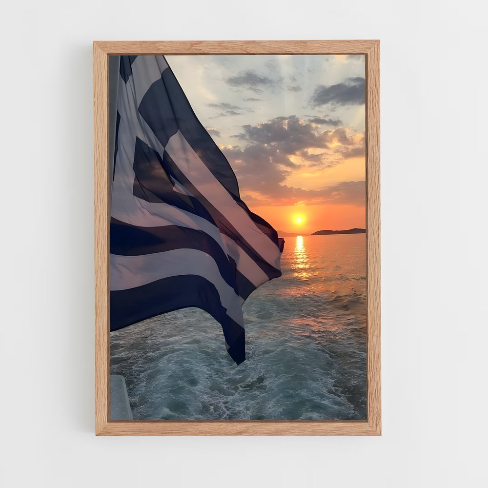 ap-greece flag-6 cadre Bois clair