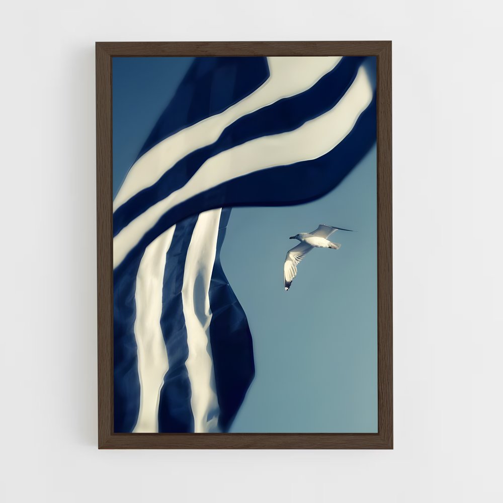 ap-greece flag-7 cadre Bois foncé