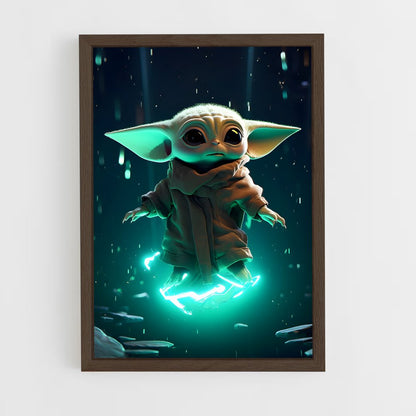 ap-grogu baby yoda-1 cadre Bois foncé