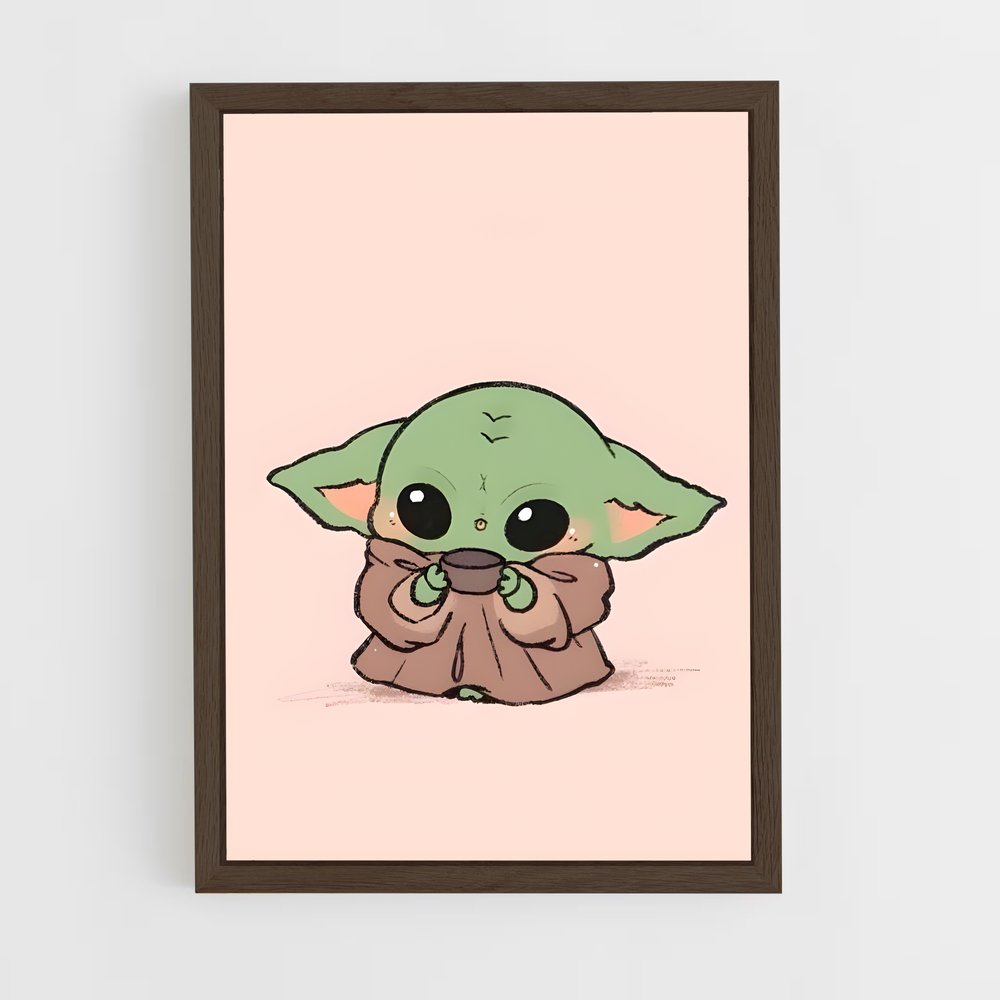 ap-grogu baby yoda-2 cadre Bois foncé