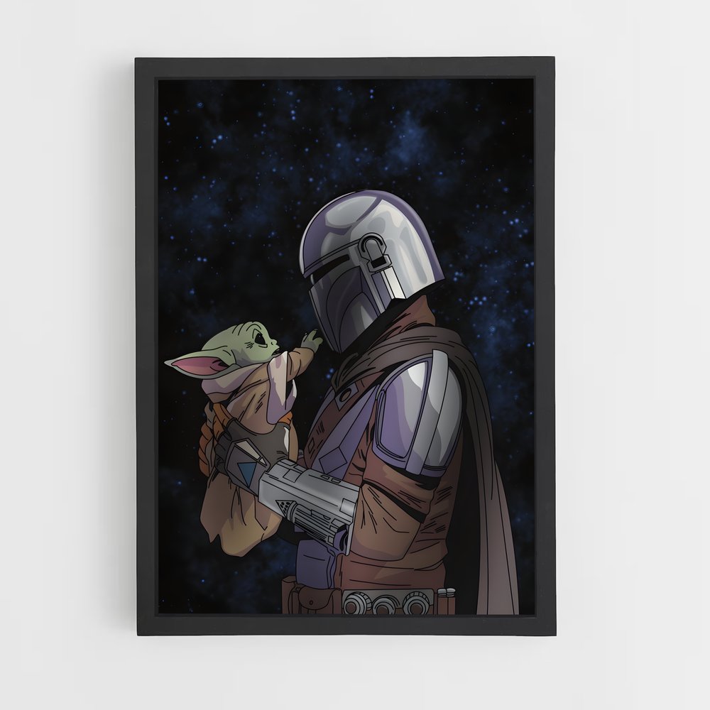 ap-grogu baby yoda-5 cadre Noir