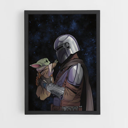 ap-grogu baby yoda-5 cadre Noir