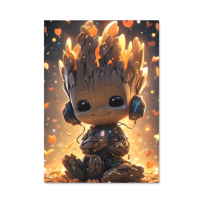 Poster Baby Groot en Feu