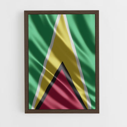 ap-guyana flag-3 cadre Bois foncé