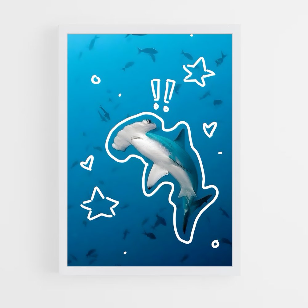ap-hammerhead shark-1 cadre Blanc