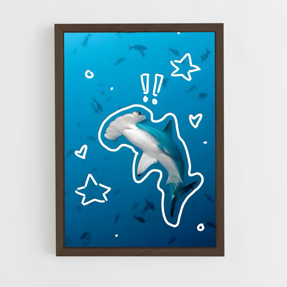 ap-hammerhead shark-1 cadre Bois foncé