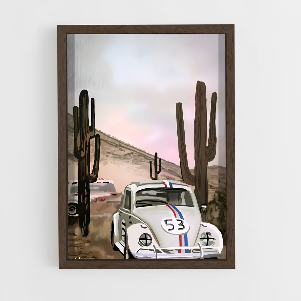 ap-herbie the love bug-1 cadre Bois foncé