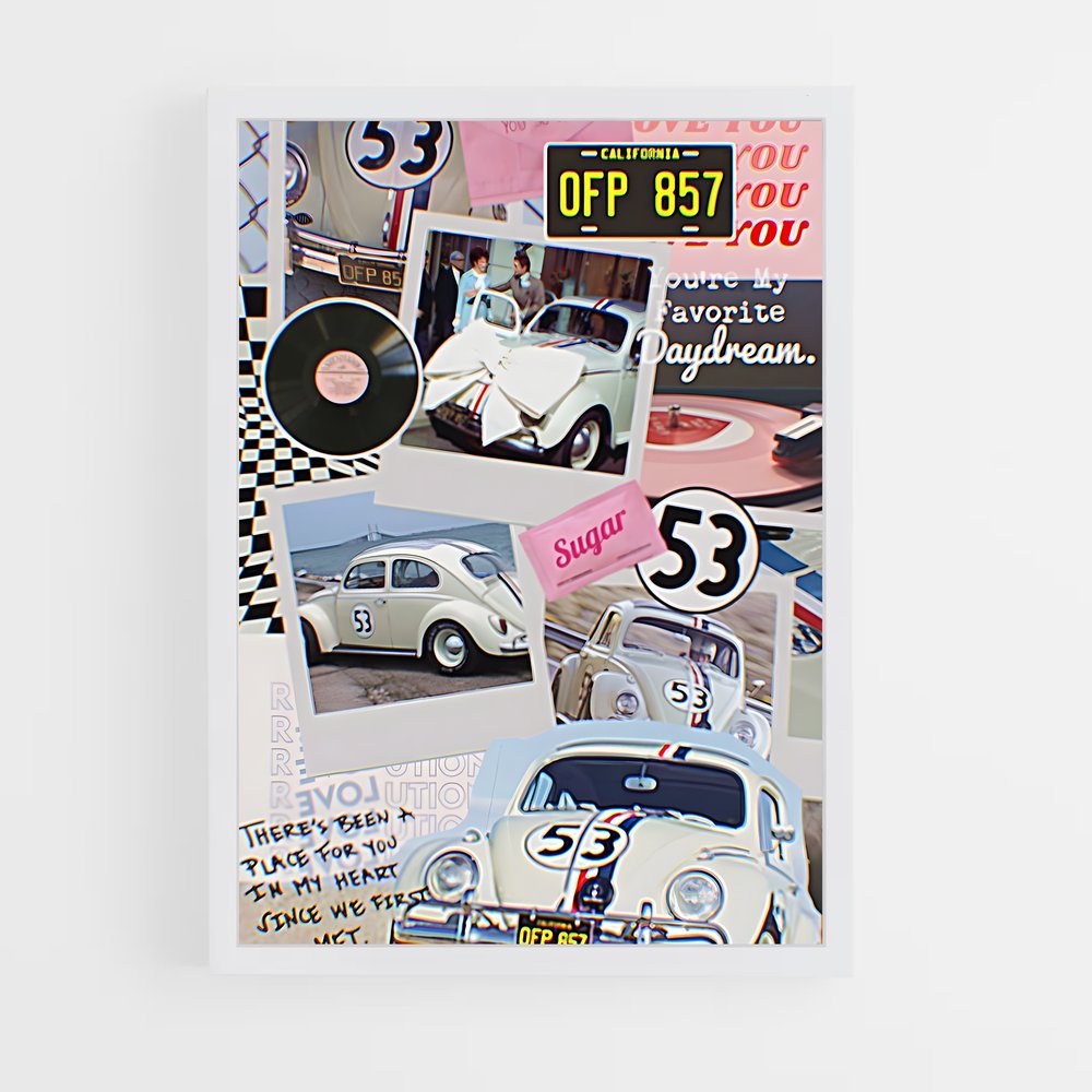 ap-herbie the love bug-2 cadre Blanc