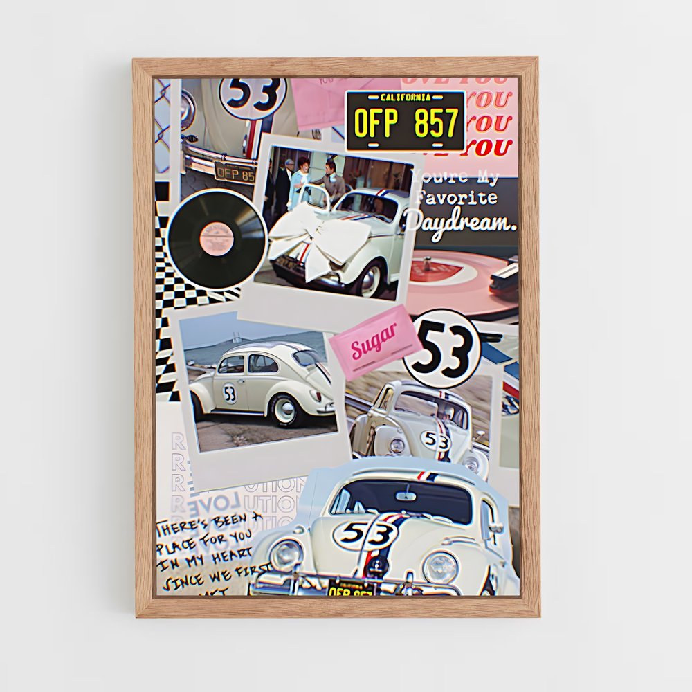ap-herbie the love bug-2 cadre Bois clair