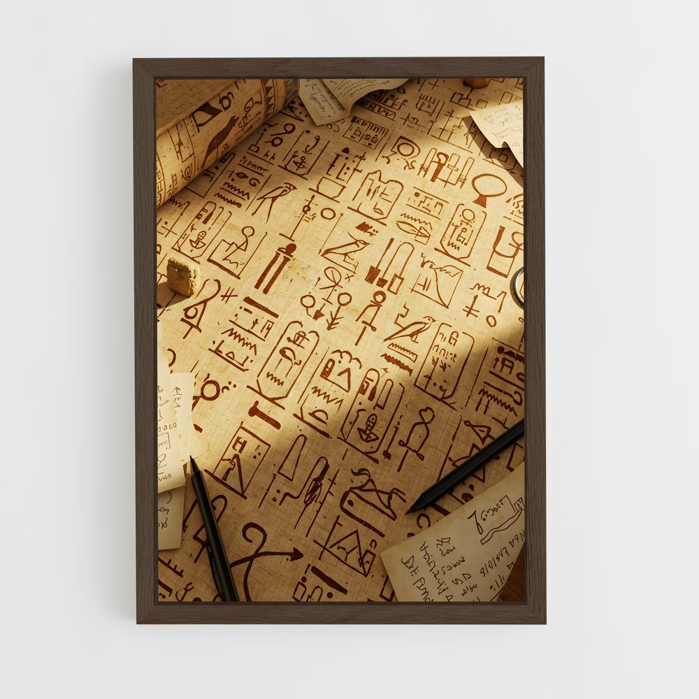 ap-hieroglyphs-8 cadre Bois foncé