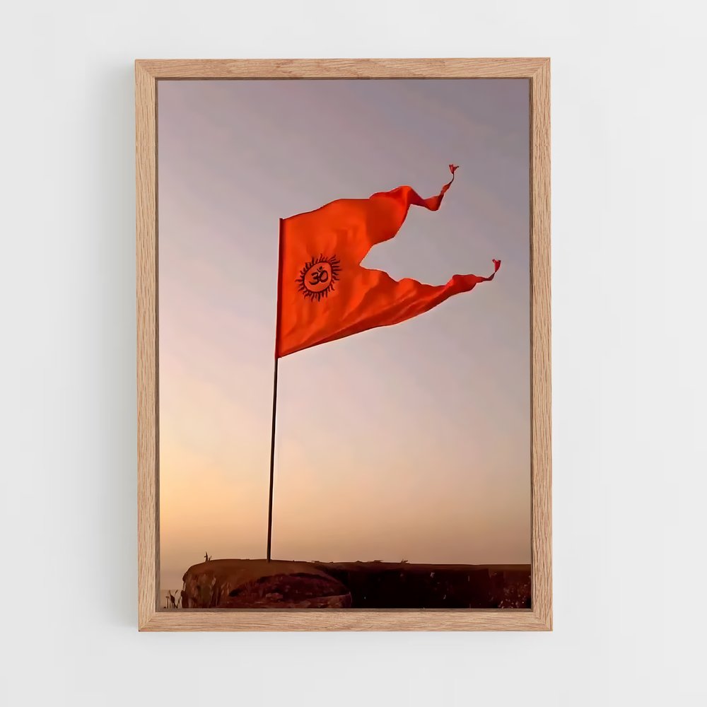 ap-hindu flag-3 cadre Bois clair