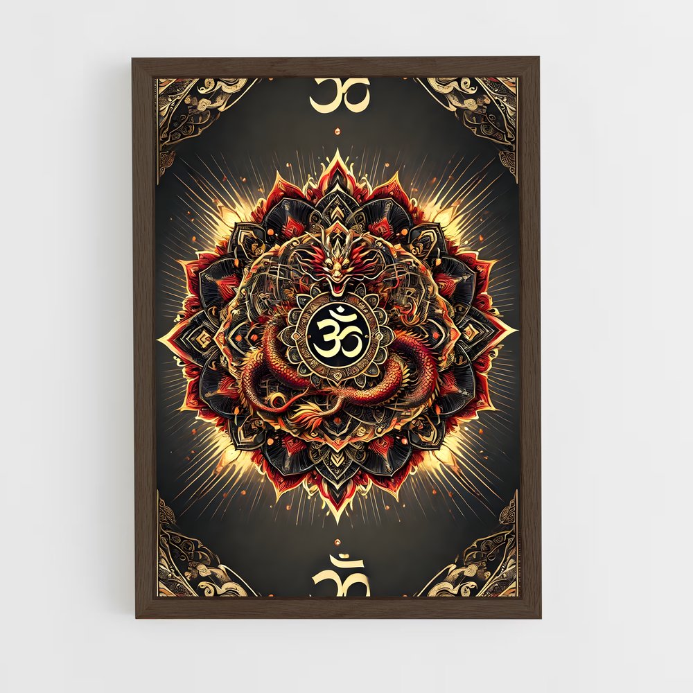 ap-hindu mandala-1 cadre Bois foncé