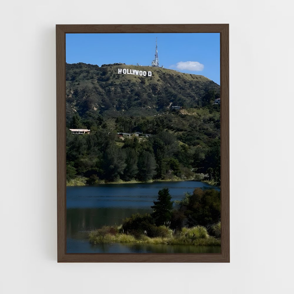 ap-hollywood sign-3 cadre Bois foncé